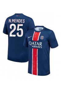 Paris Saint-Germain Nuno Mendes #25 Jalkapallovaatteet Kotipaita 2024-25 Lyhythihainen